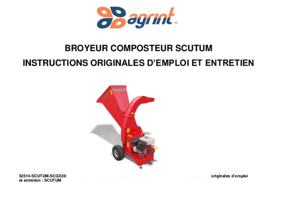 Bois - Broyeurs de branches - Broyeur de branche et végétaux SCUTUM GX390