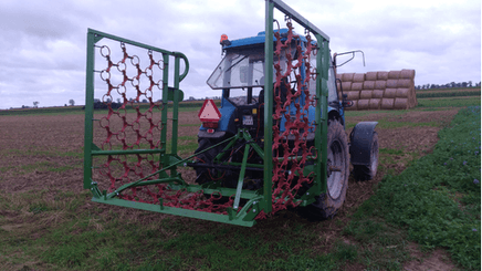 Entretien - Herse prairie, herse étrille - Herse émousseuse de prairie à chainons 6 m 1 vérin