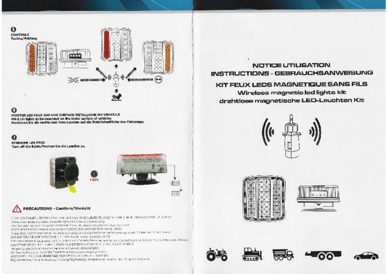 Eclairage, signalisation - Feux, rampes - Kit d’éclairage LED sans fil aimanté